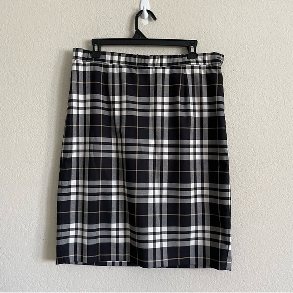 Joan Rivers womans Classic Black and White Plaid Skirt size 14 preppy career - Picture 4 of 7